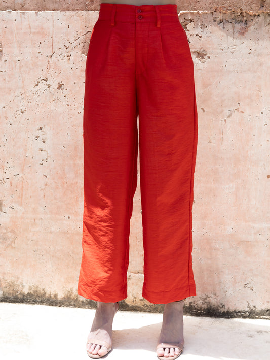 DŪJĀ / SCARLETT / Straight Silk Trousers